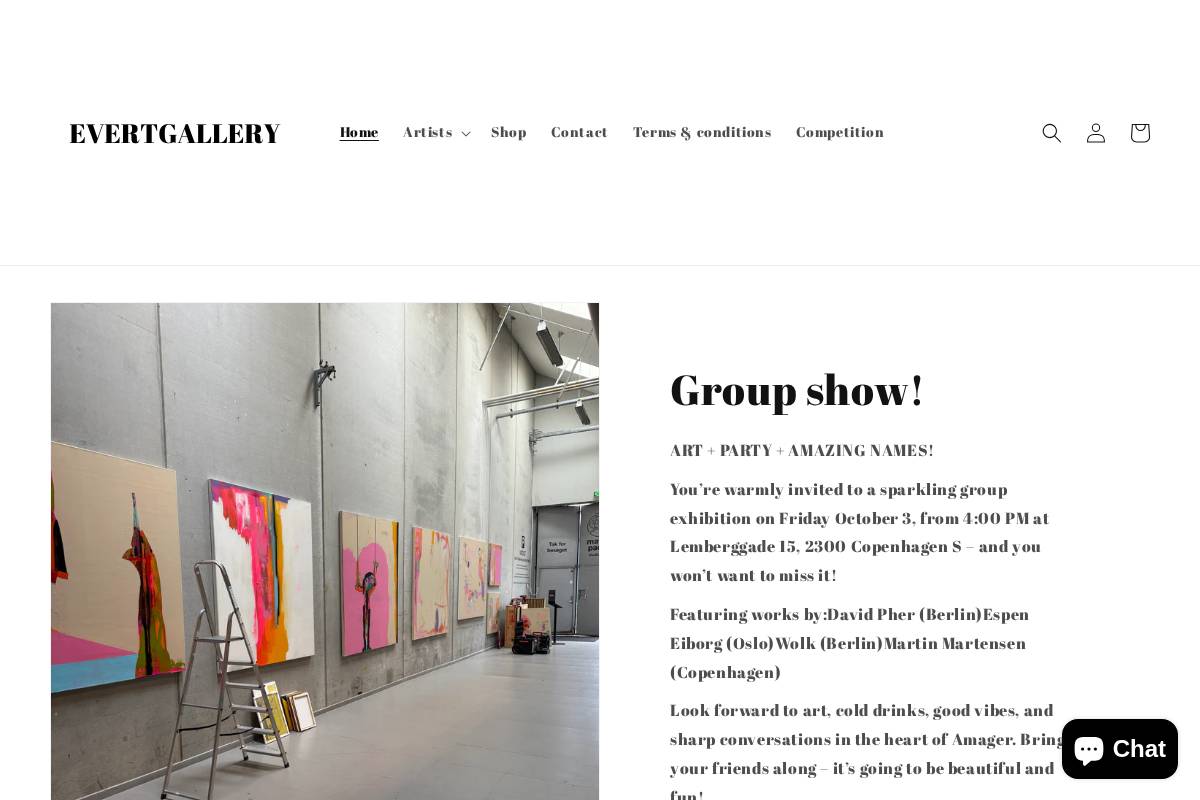 evertgallery.dk homepage screenshot