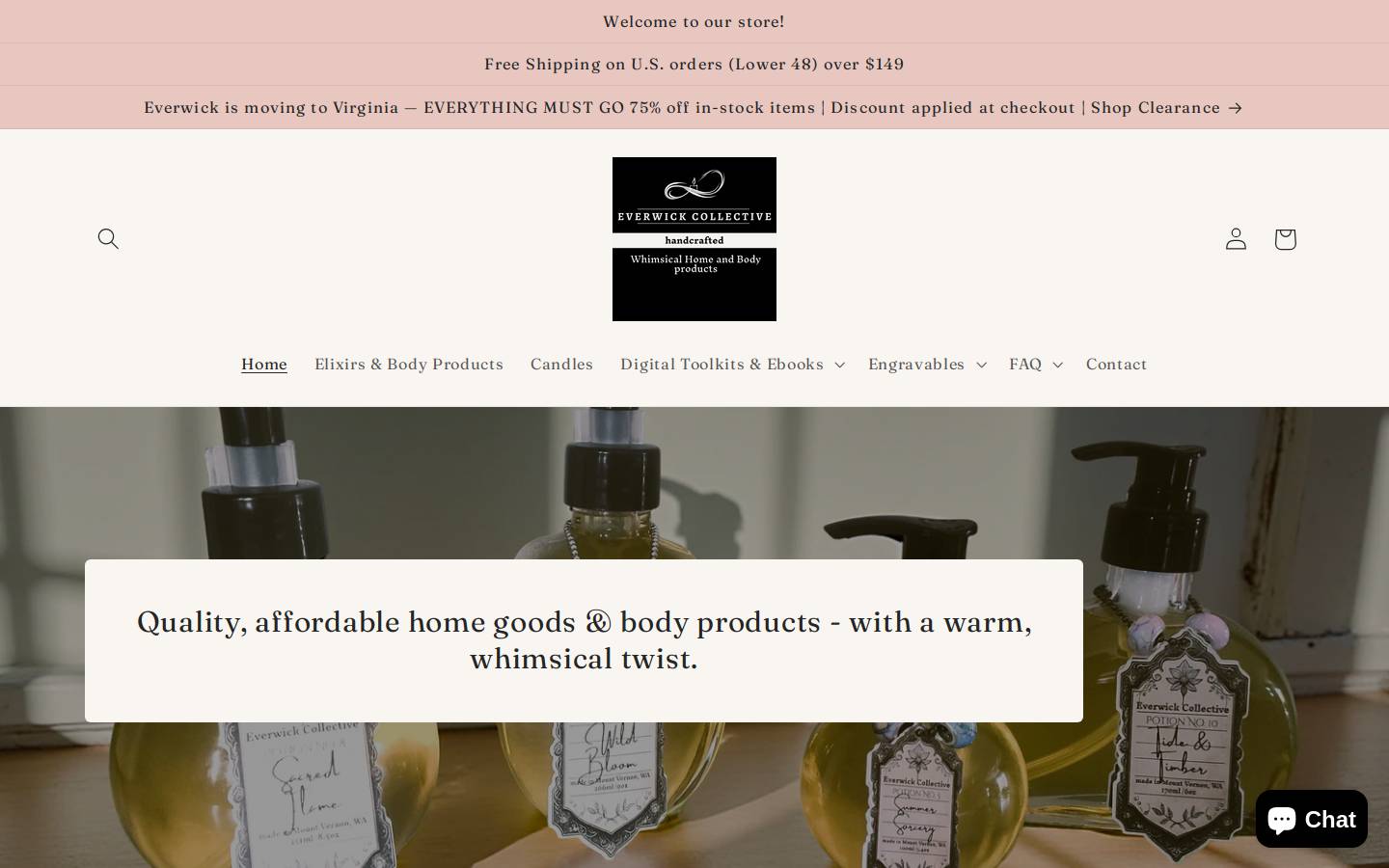 everwickcandles.com homepage screenshot