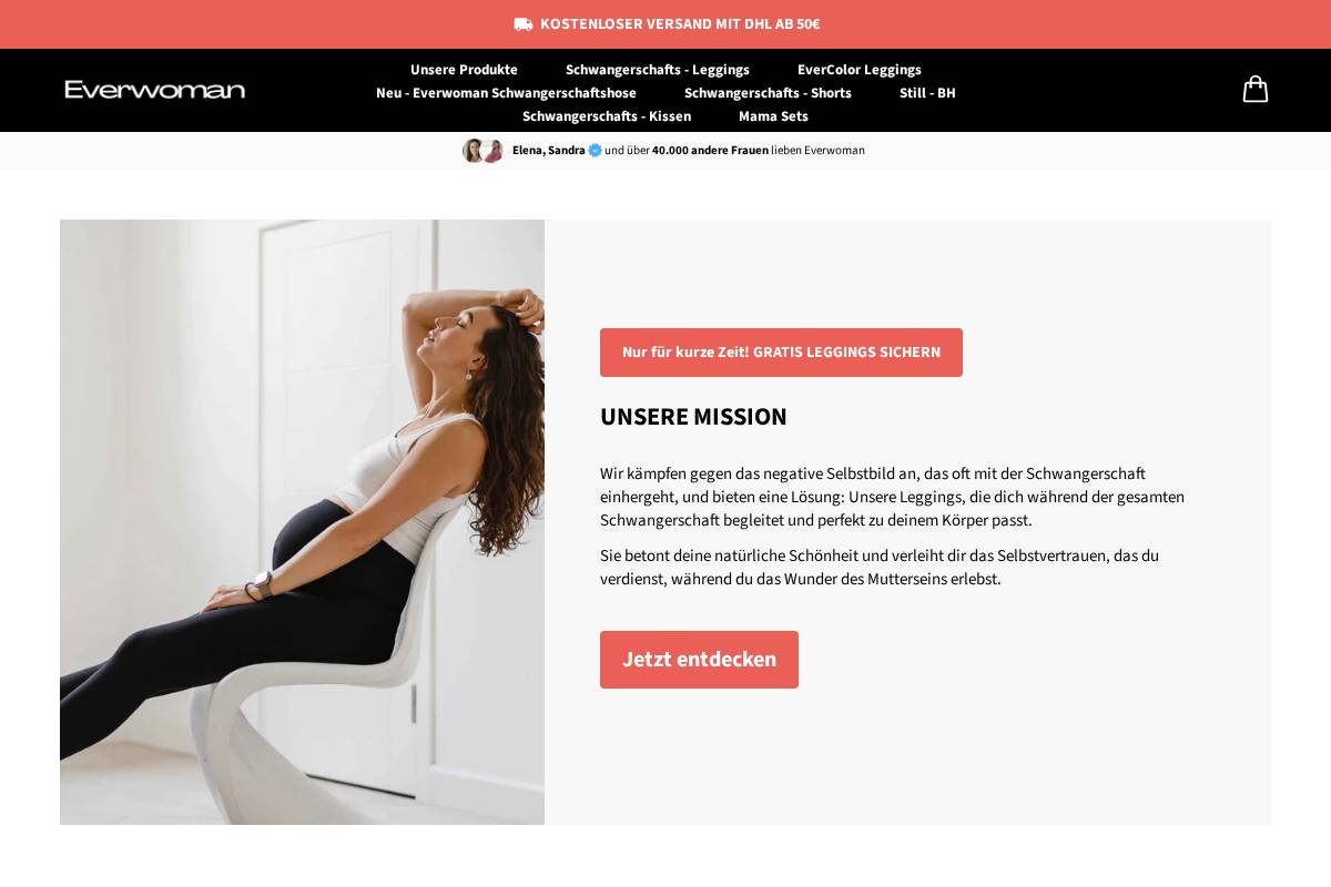 Everwoman homepage screenshot