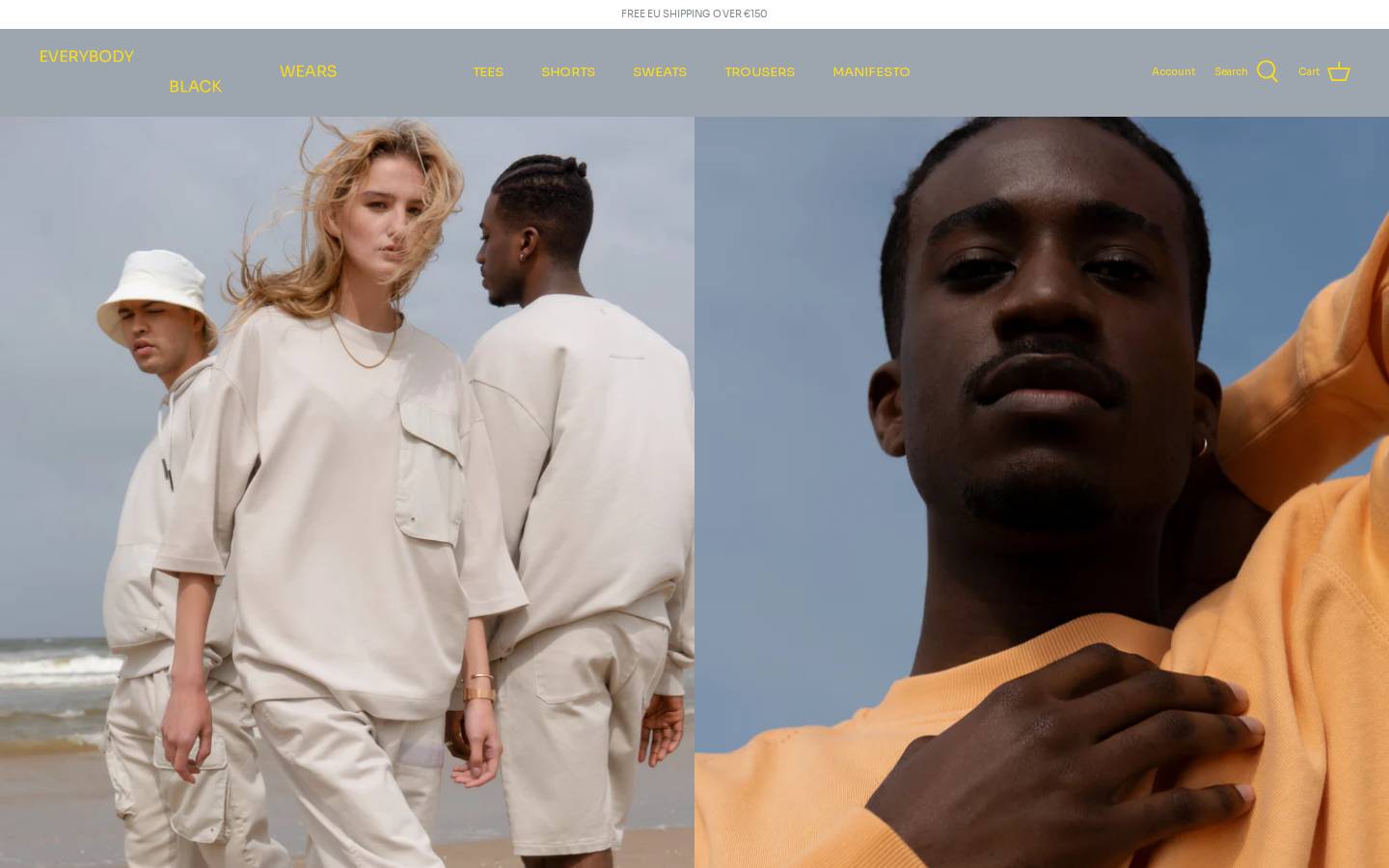 everybodywearsblack.com homepage screenshot