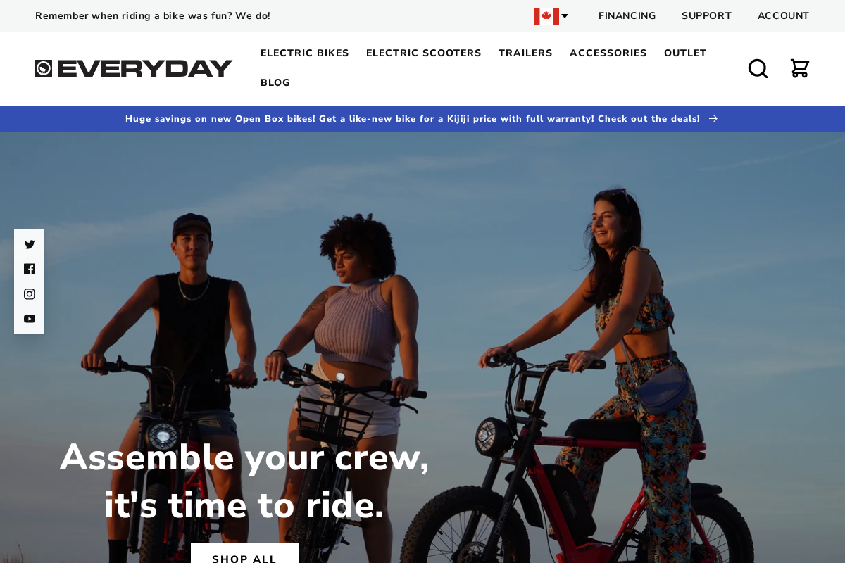 Everyday Bicycles homepage screenshot