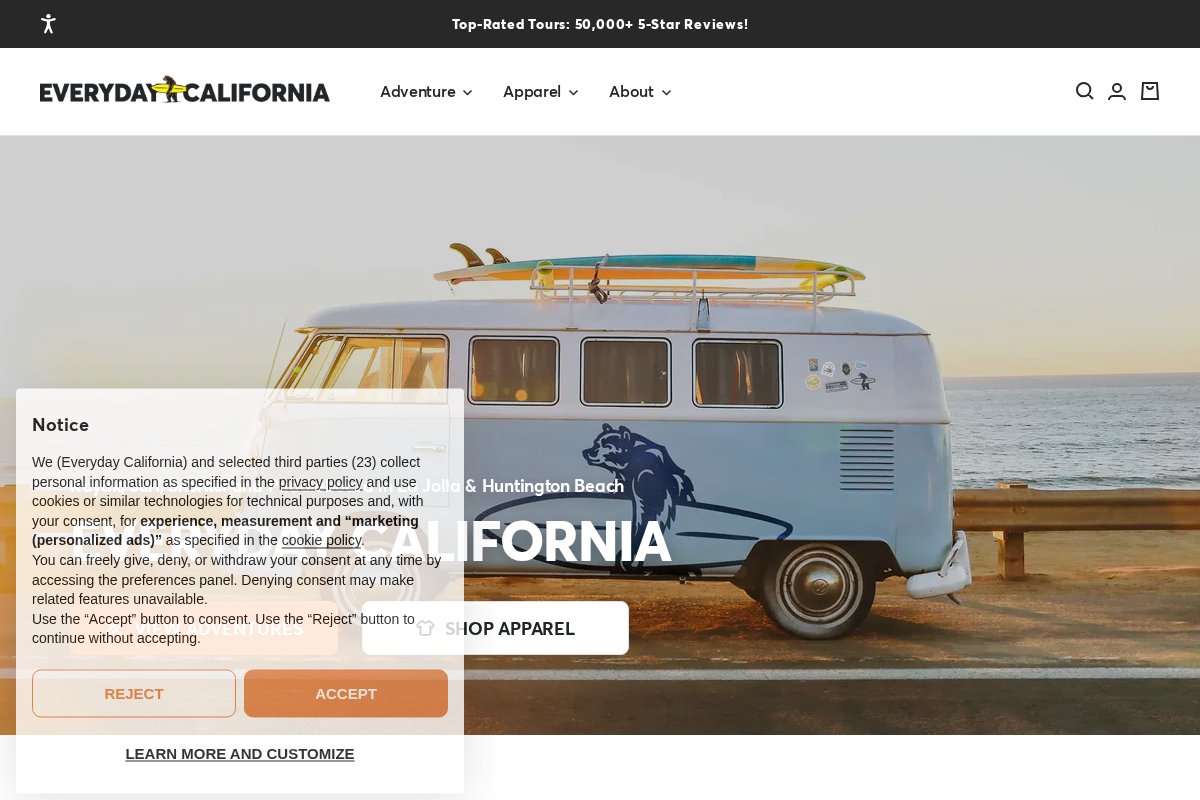 Everyday California homepage screenshot