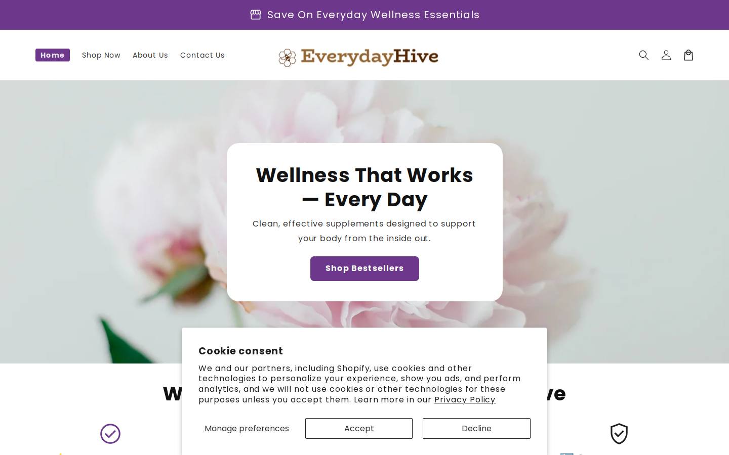 everydayhive.com homepage screenshot