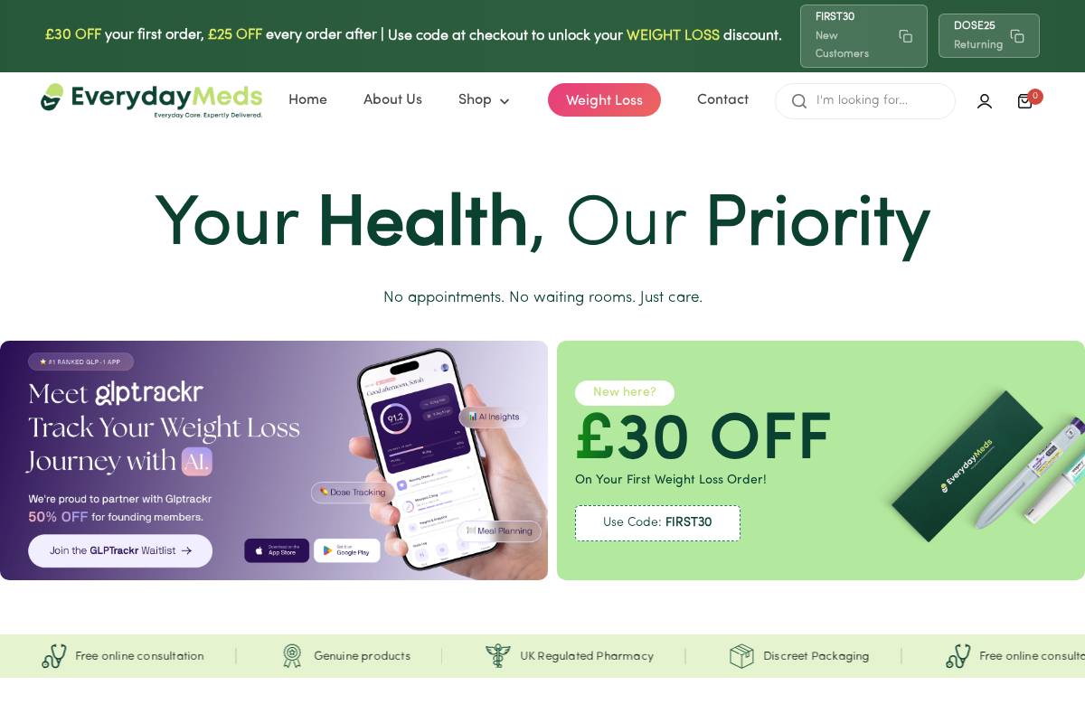 Everydaysupport homepage screenshot