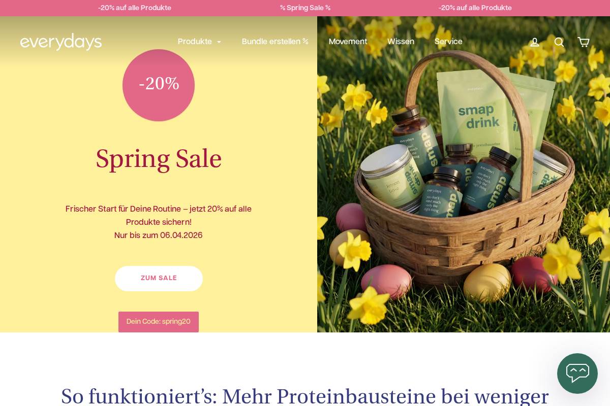 everydays - you, just better homepage screenshot