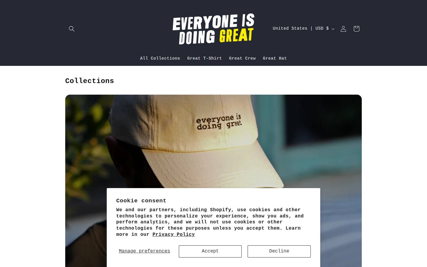 everyoneisdoinggreat.com homepage screenshot