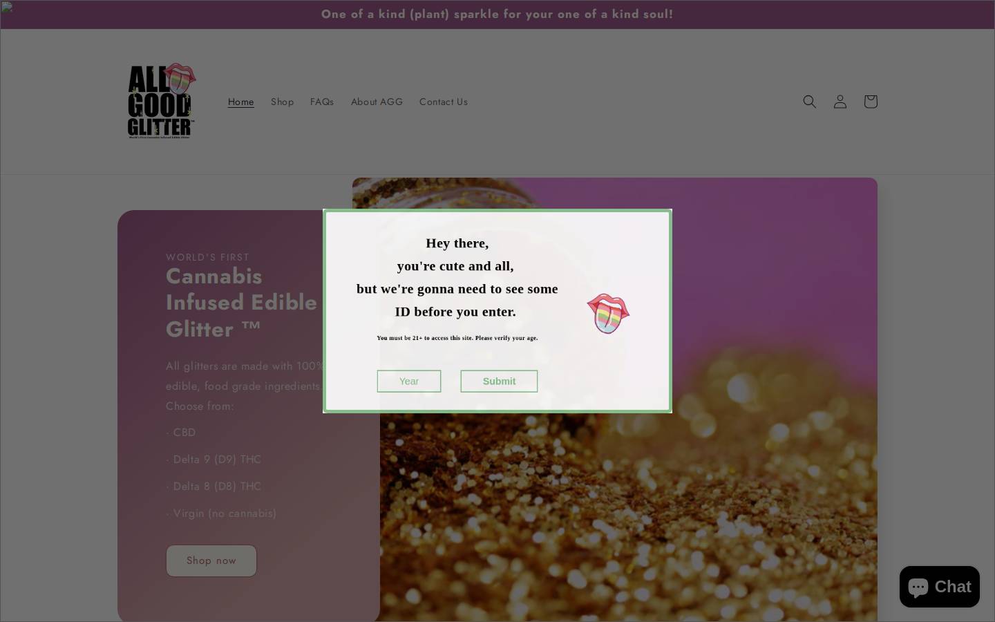 everyonelovesglitter.com homepage screenshot