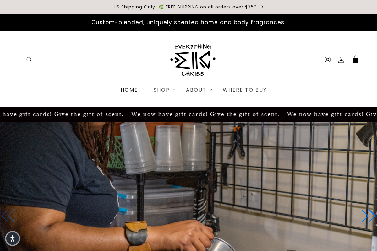 Everything Chriss Home & Body Fragrances homepage screenshot