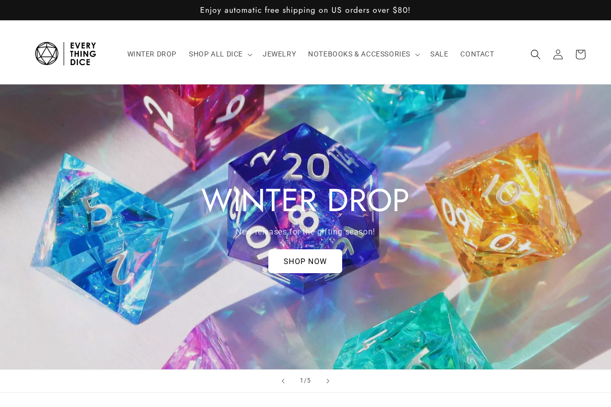 Everything Dice homepage screenshot