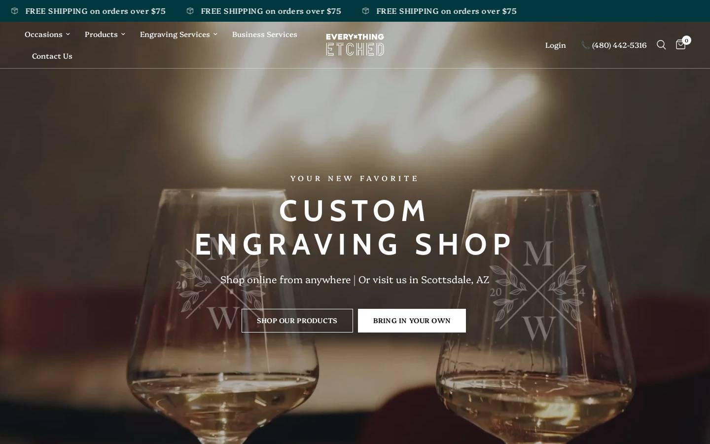 everythingetched.com homepage screenshot