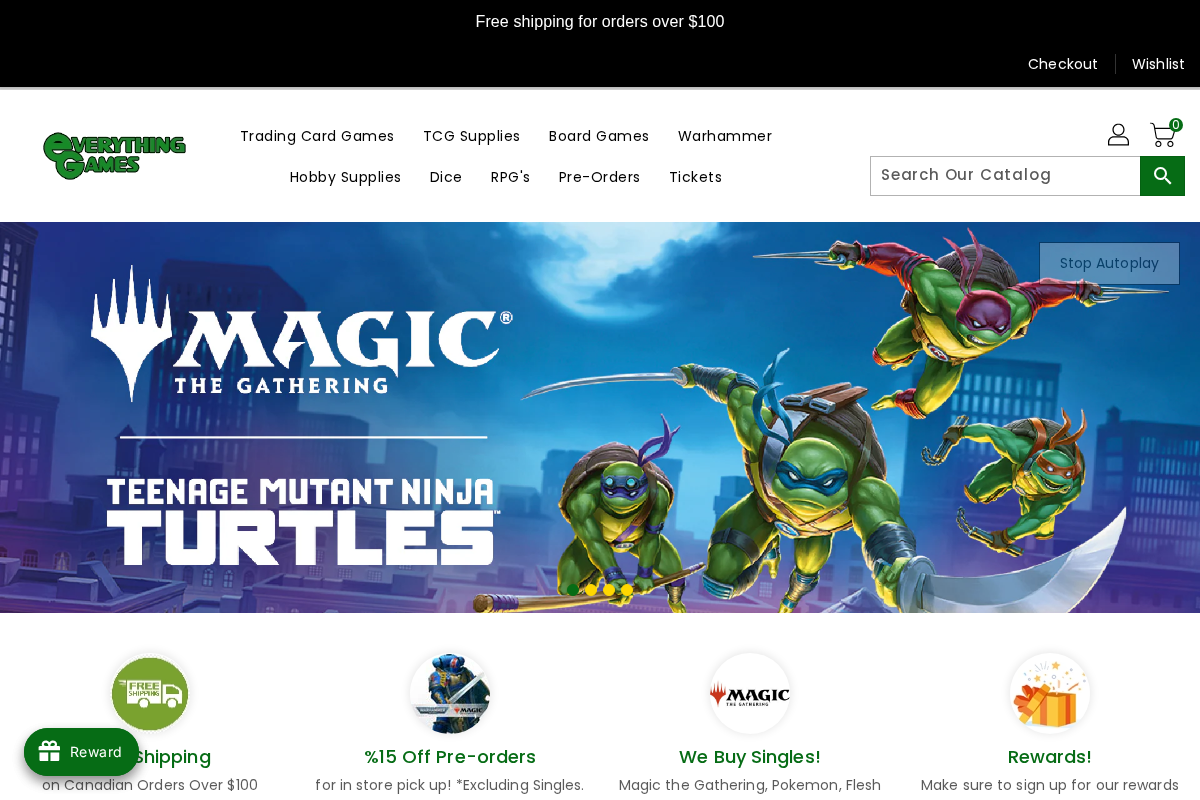 Everything Games homepage screenshot