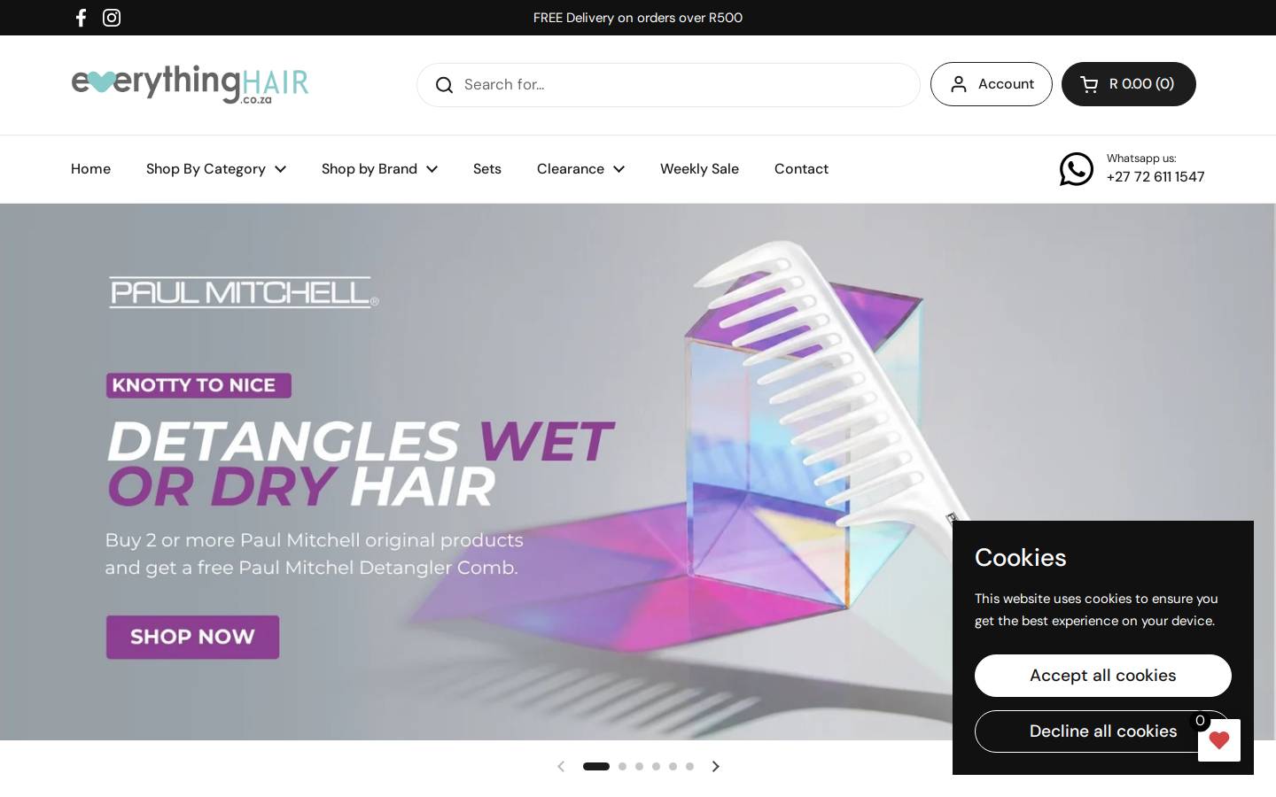everythinghair.co.za homepage screenshot