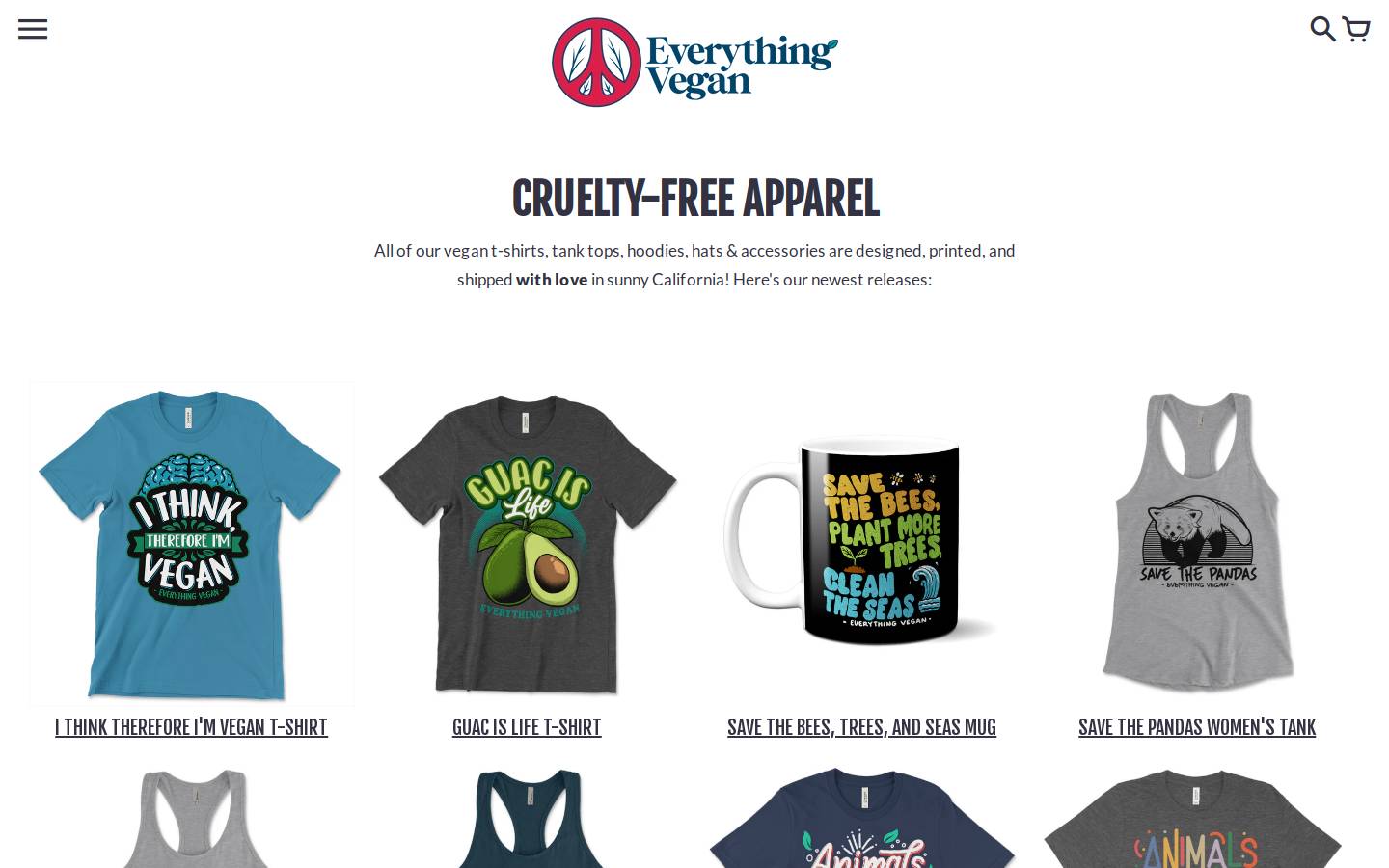 everythingvegan.com homepage screenshot