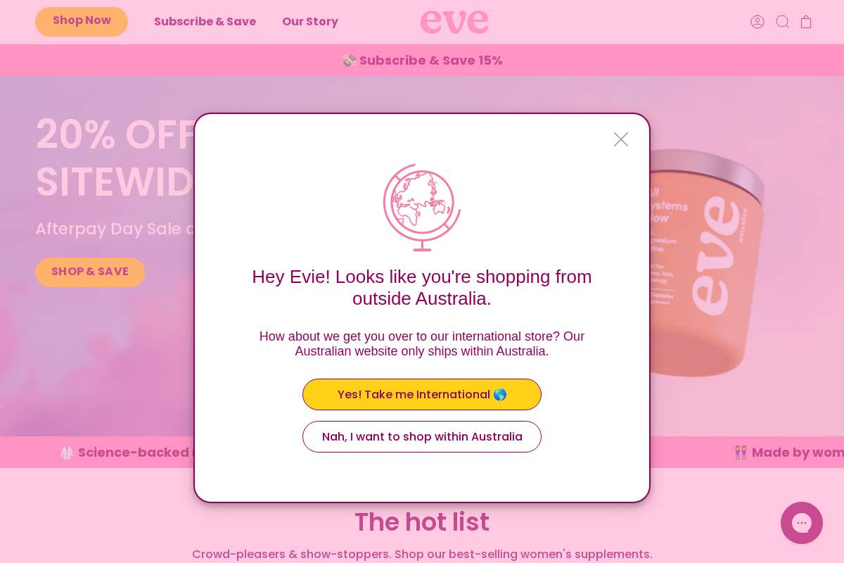 evewellness.com.au homepage screenshot
