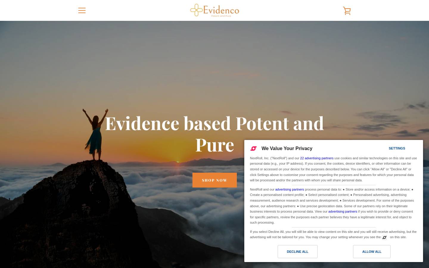 evidenco.com homepage screenshot