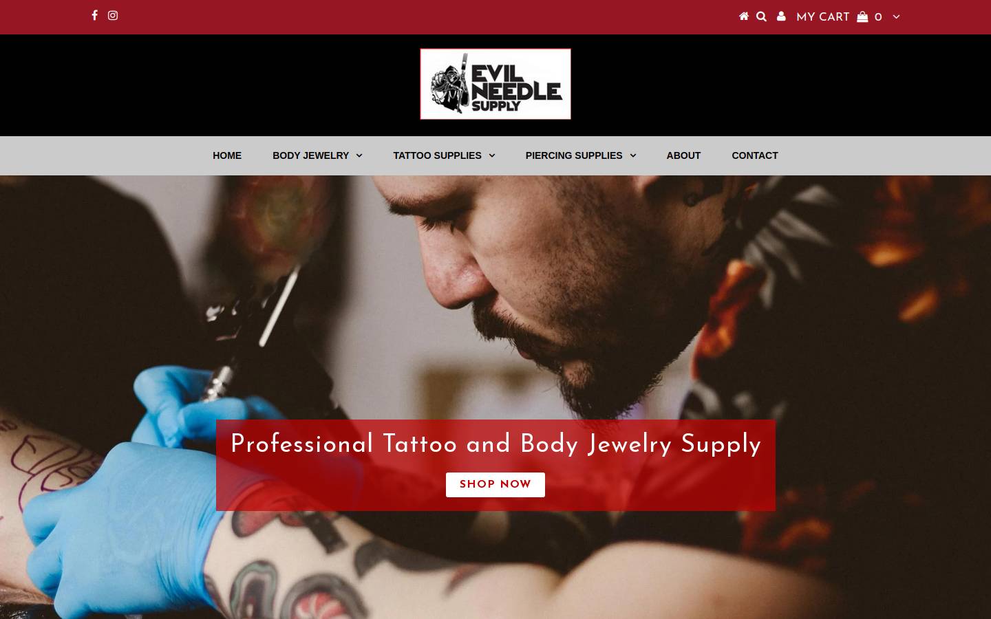 evilneedlesupply.com homepage screenshot