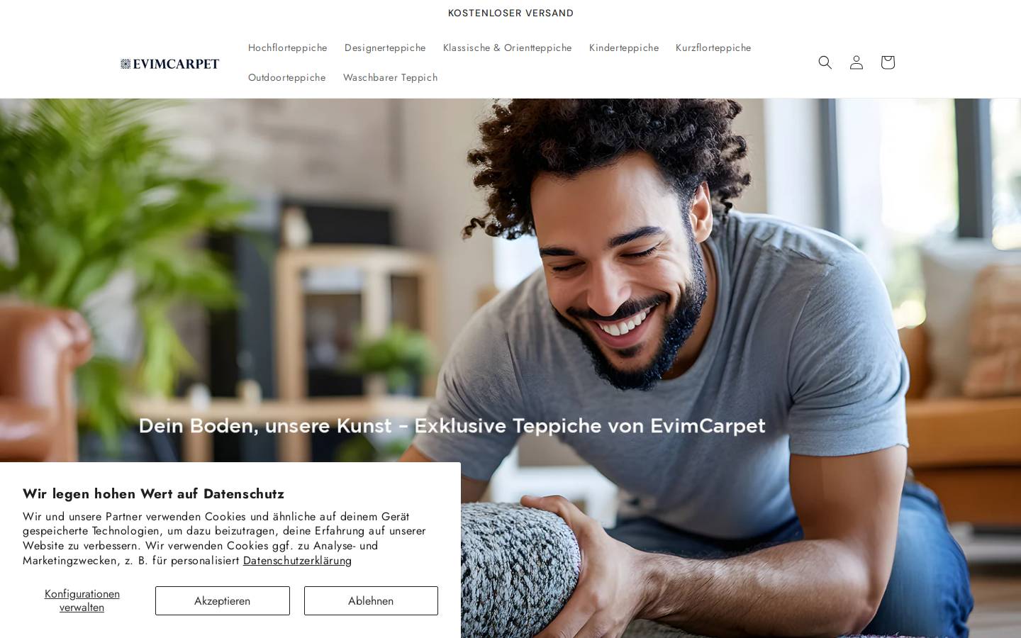 EVIMCARPET homepage screenshot