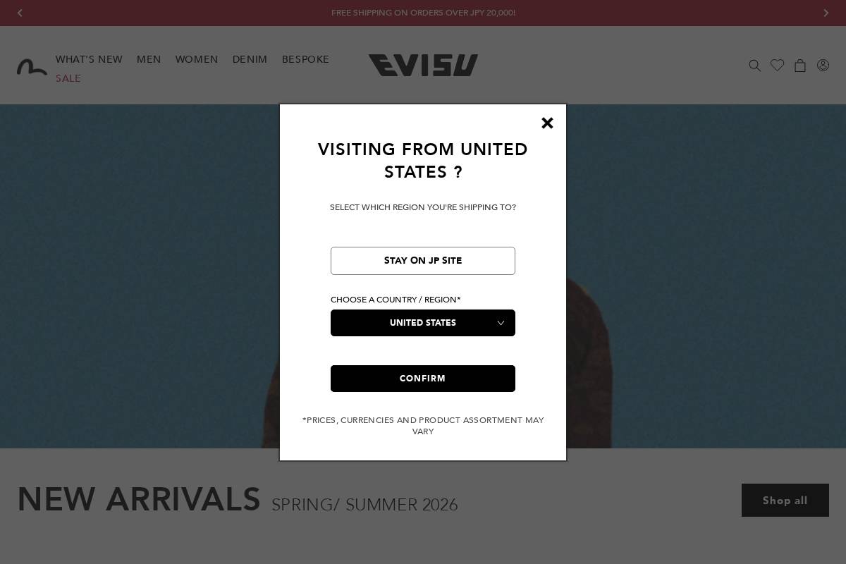 EVISU homepage screenshot