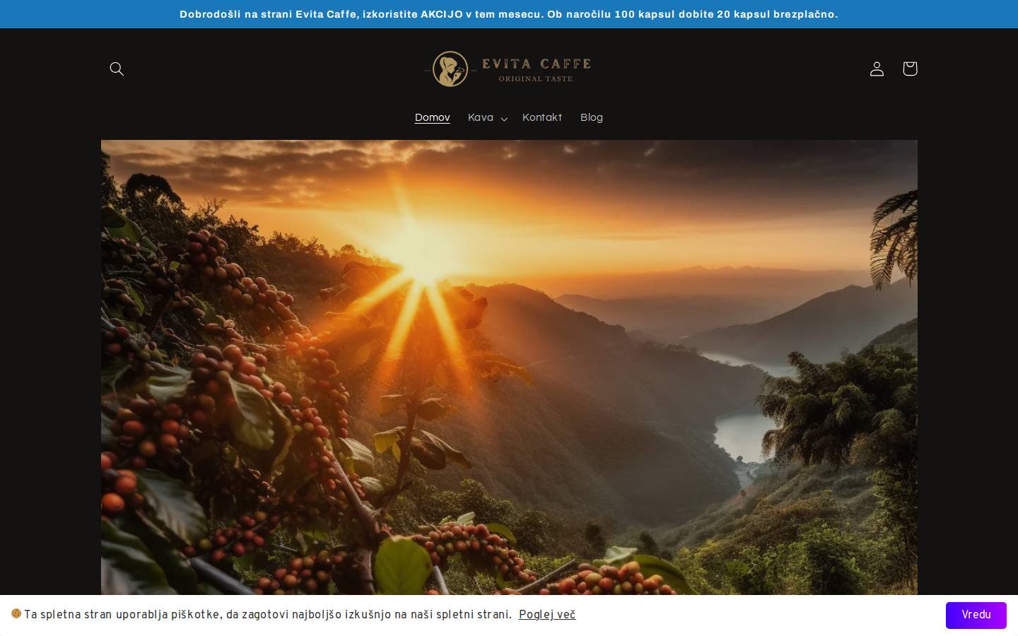 evitacaffe.com homepage screenshot