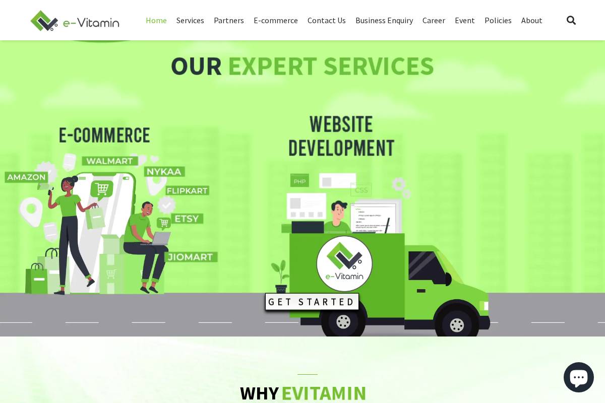 evitamin.in homepage screenshot