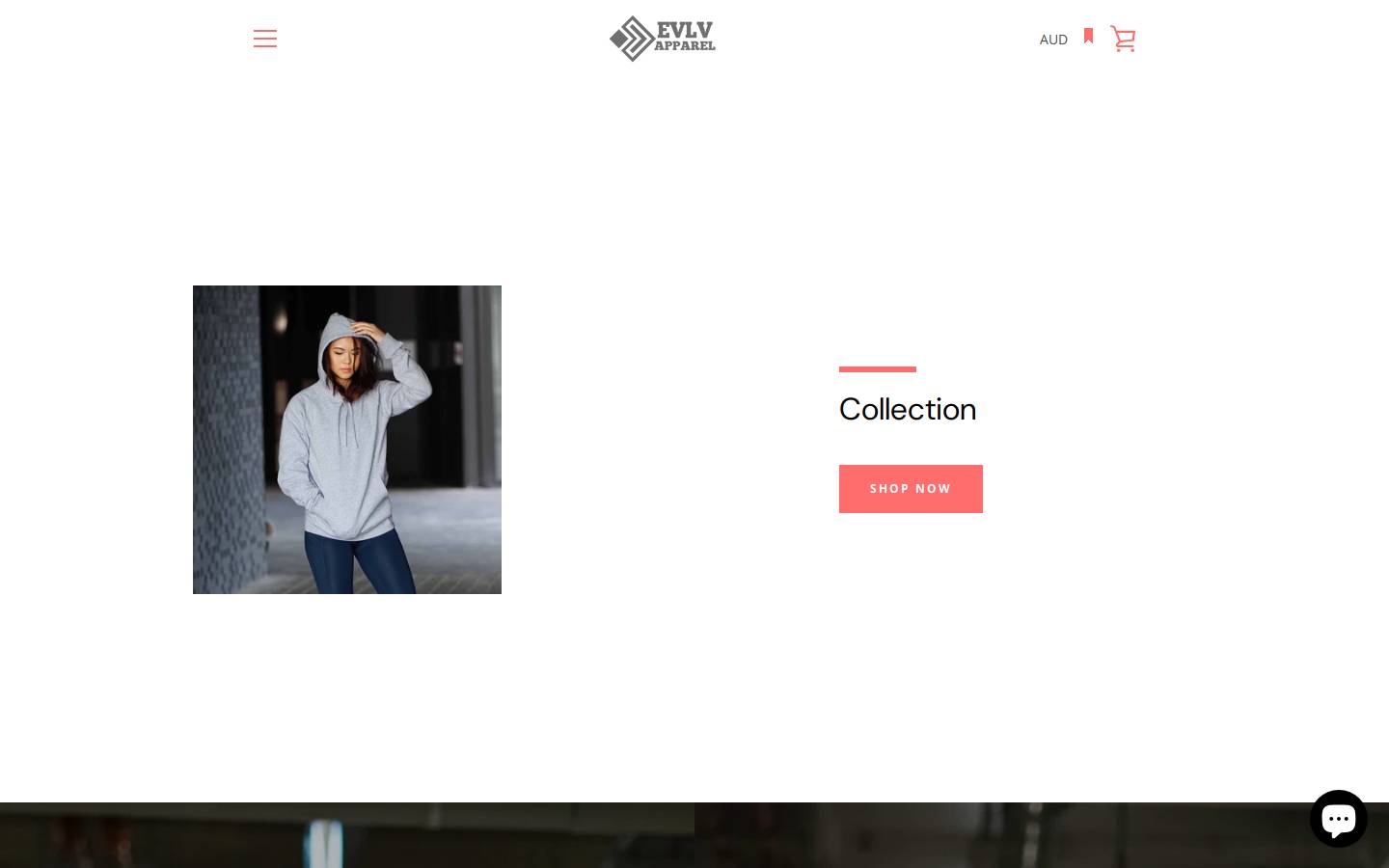 Evlv Apparel homepage screenshot