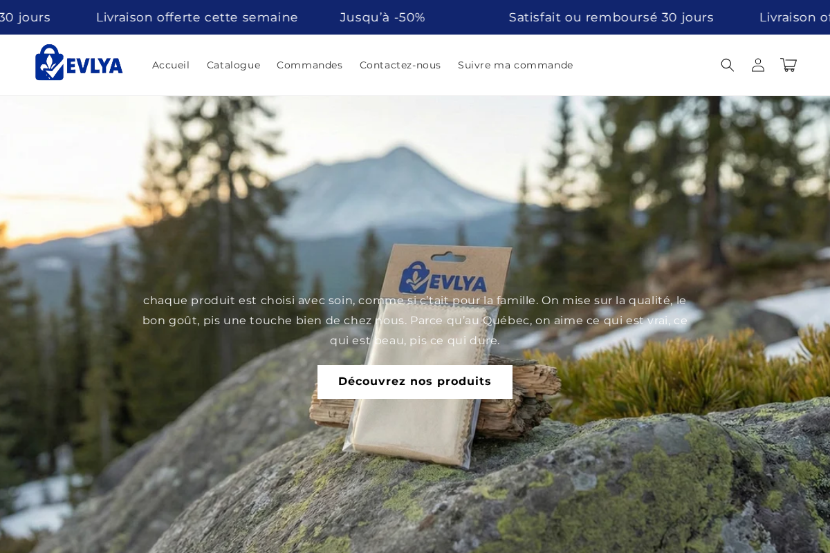 Evlya homepage screenshot