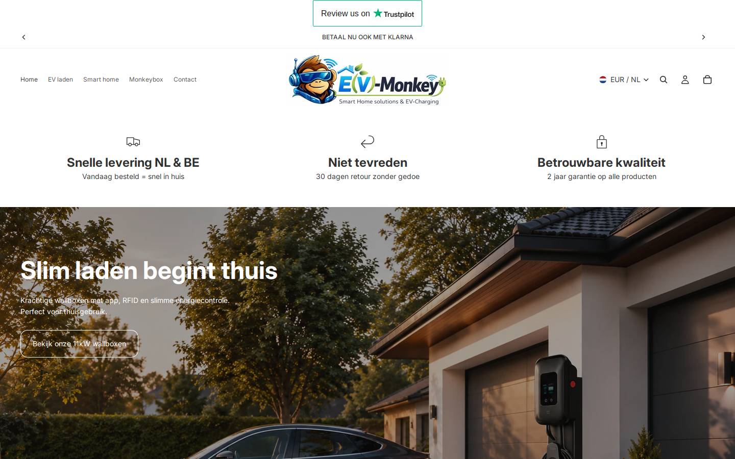 EV MONKEY homepage screenshot