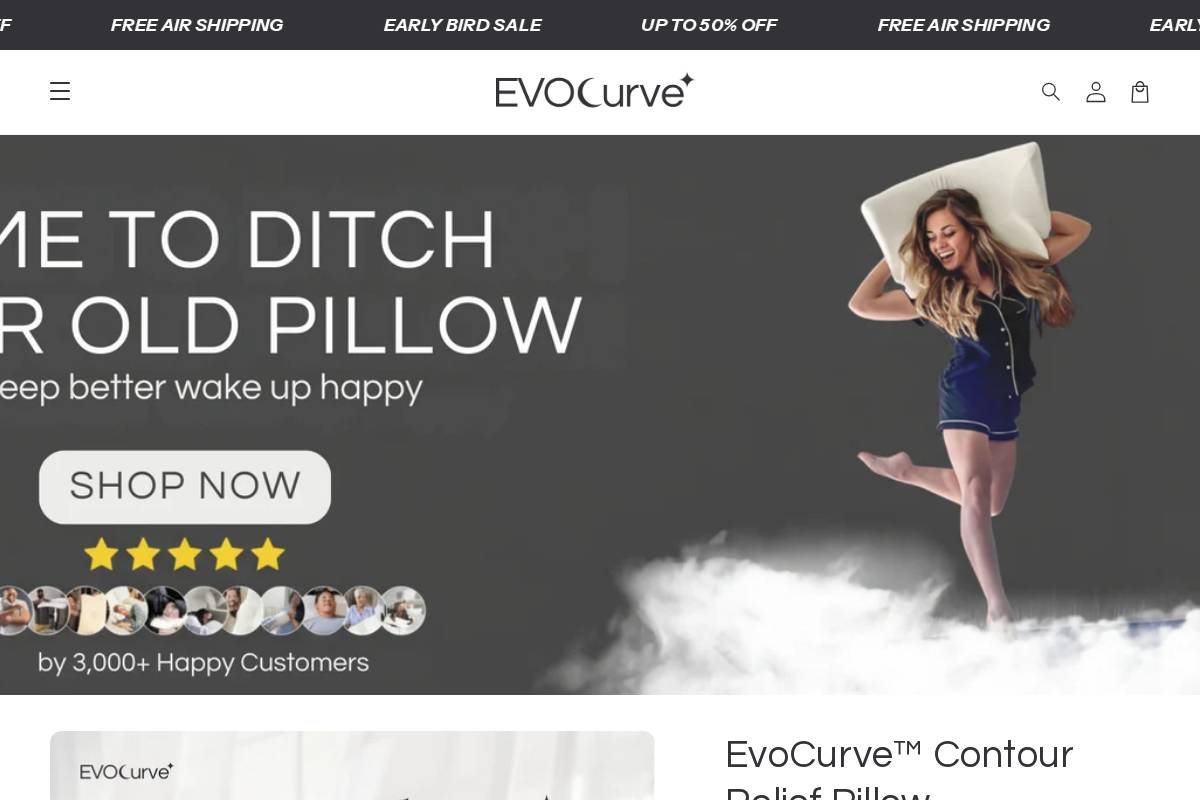 evocurve.com homepage screenshot