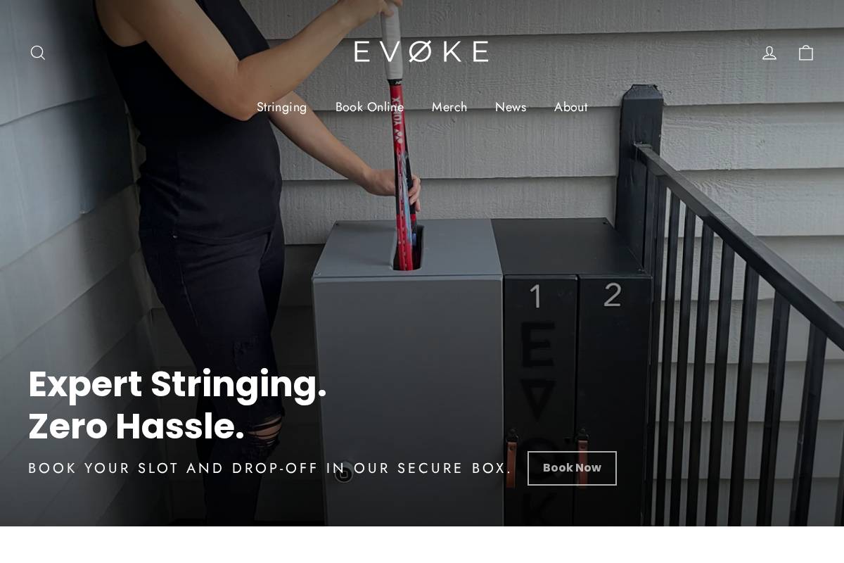 evoketennis.com homepage screenshot