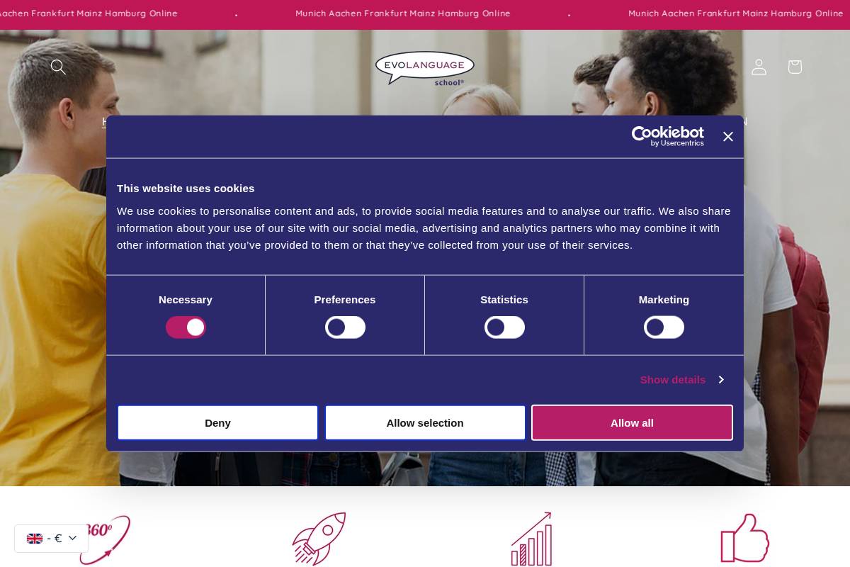 Evolanguage-Frankfurt homepage screenshot