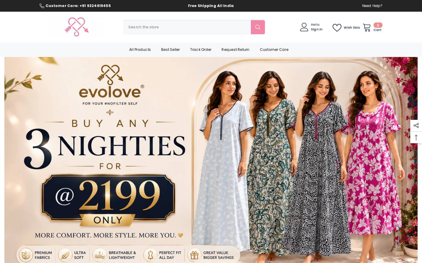 evoloveindia.com homepage screenshot