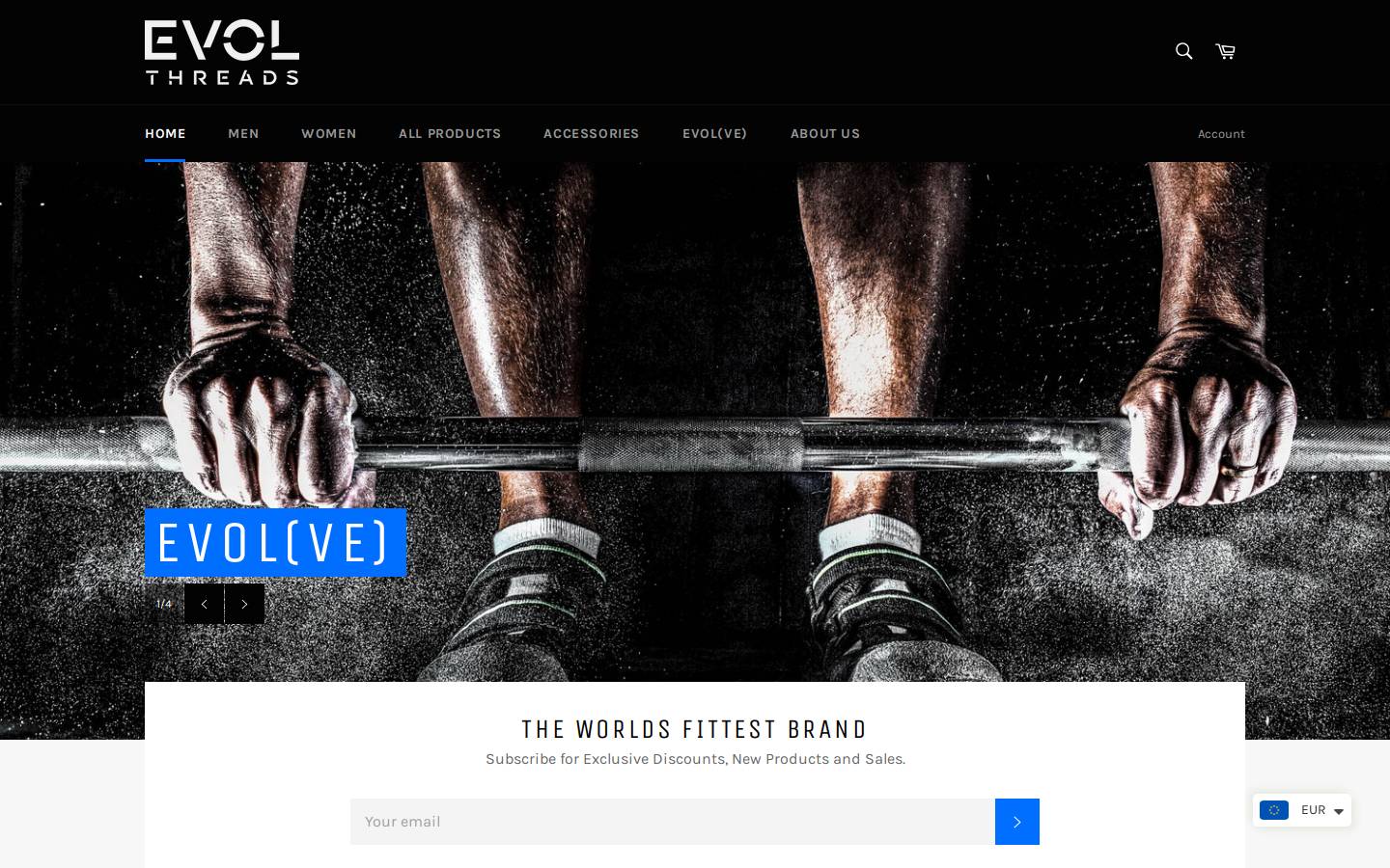 evolthreads.com homepage screenshot