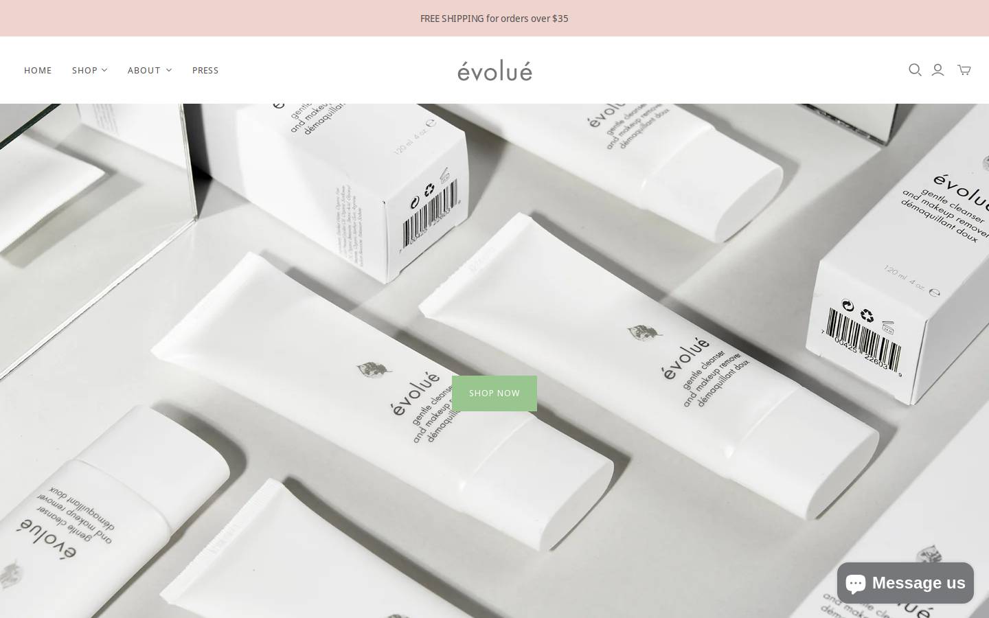 evolue.com homepage screenshot
