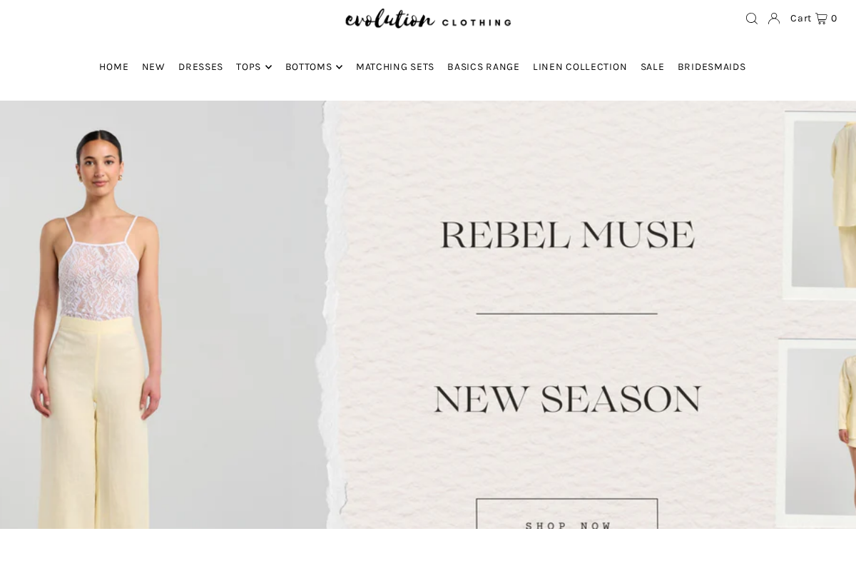 evolutionclothingnz homepage screenshot