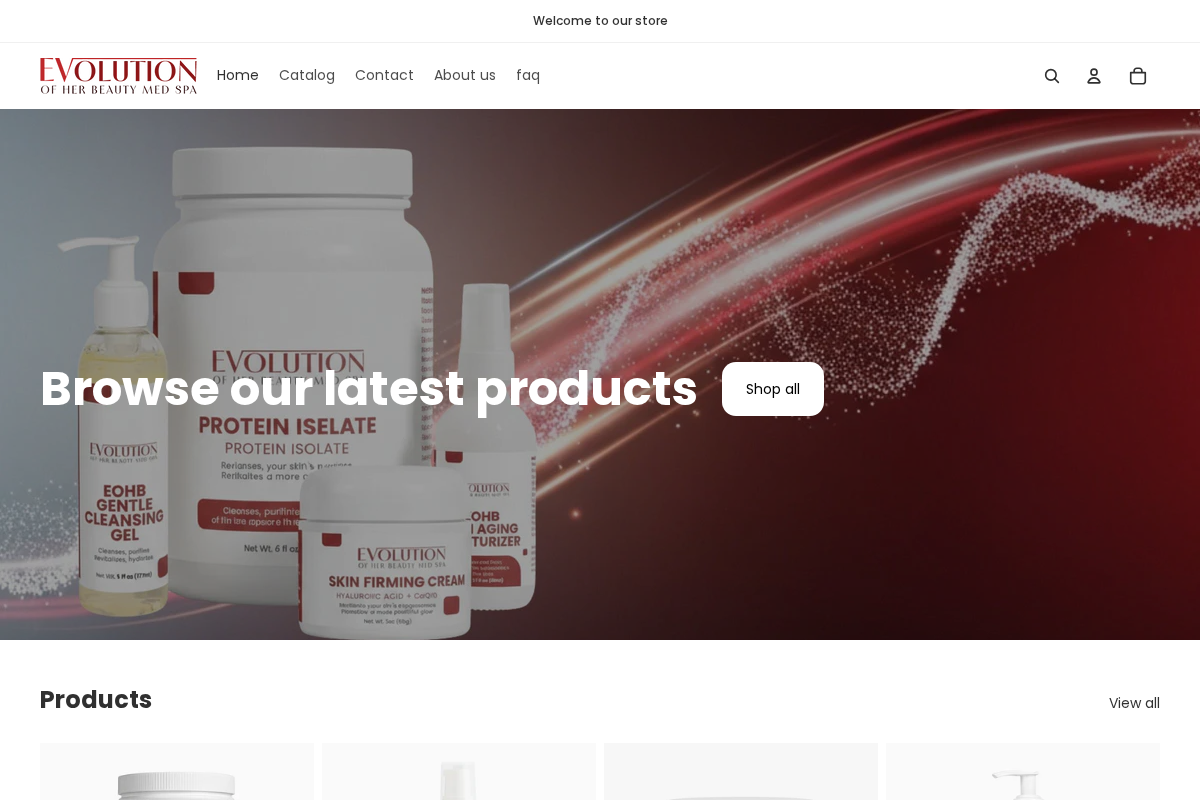 Evolution of her beauty homepage screenshot