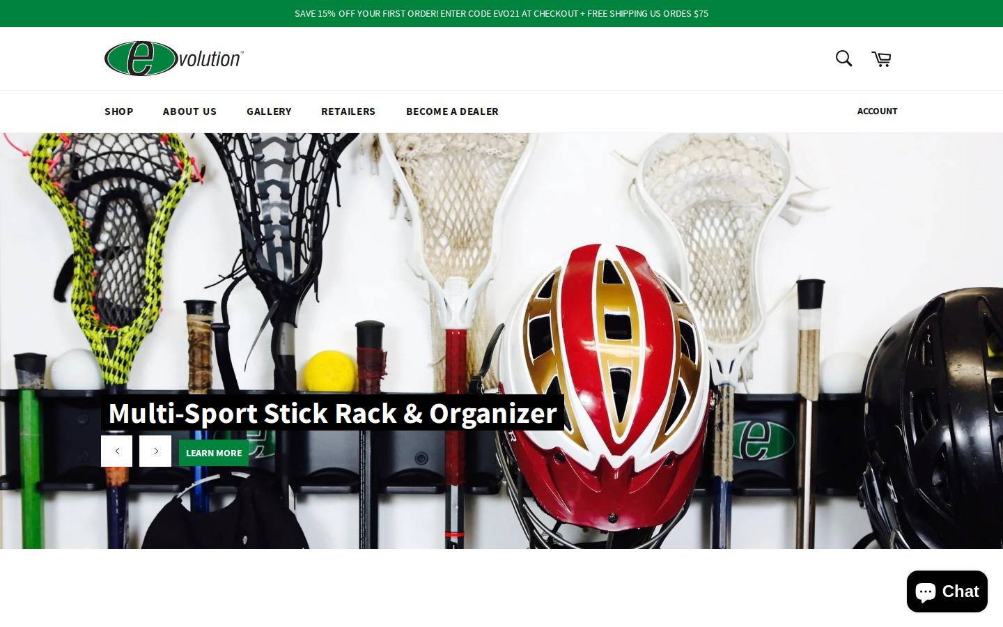 evolutionperformancesports.com homepage screenshot