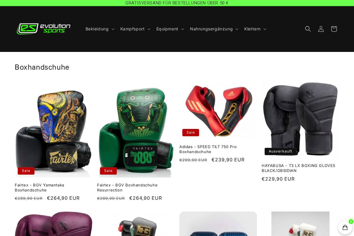 evolutionsportshamburg.com homepage screenshot