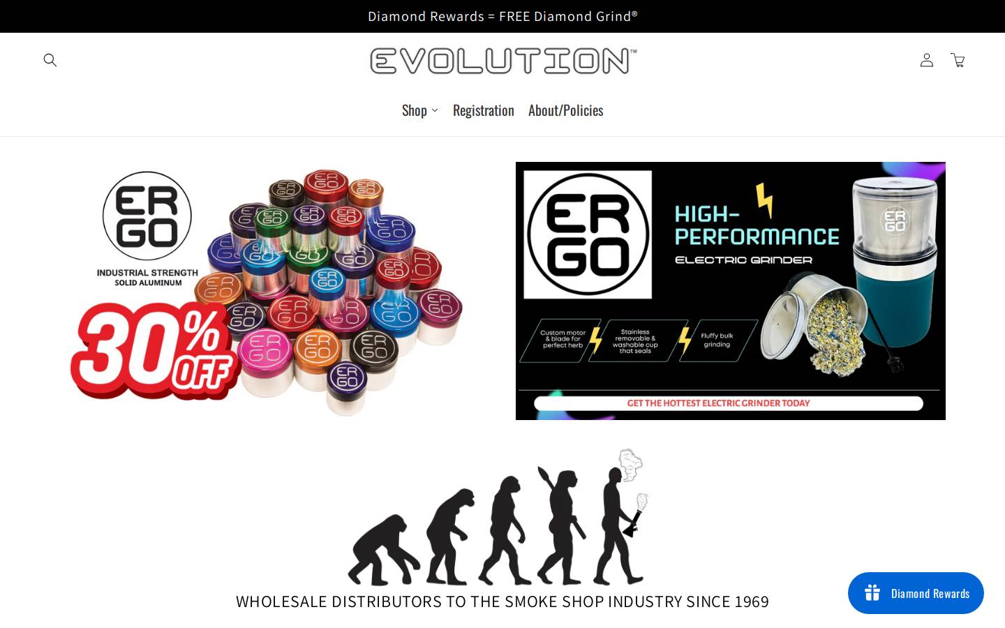 evolutionwholesale.com homepage screenshot
