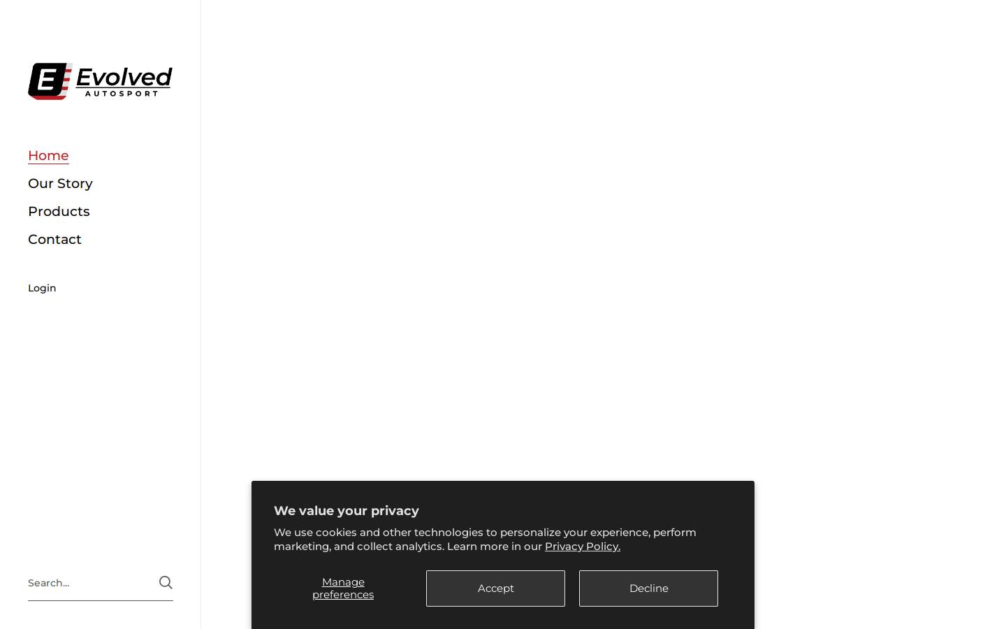 evolvedautosport.com homepage screenshot