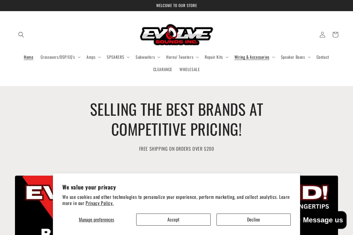 EvolveSoundsInc homepage screenshot