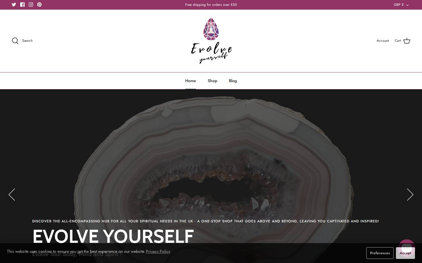 Evolve Yourself homepage screenshot