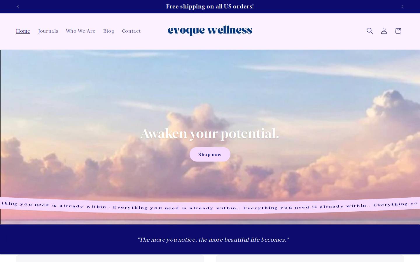 evoquewellness.com homepage screenshot