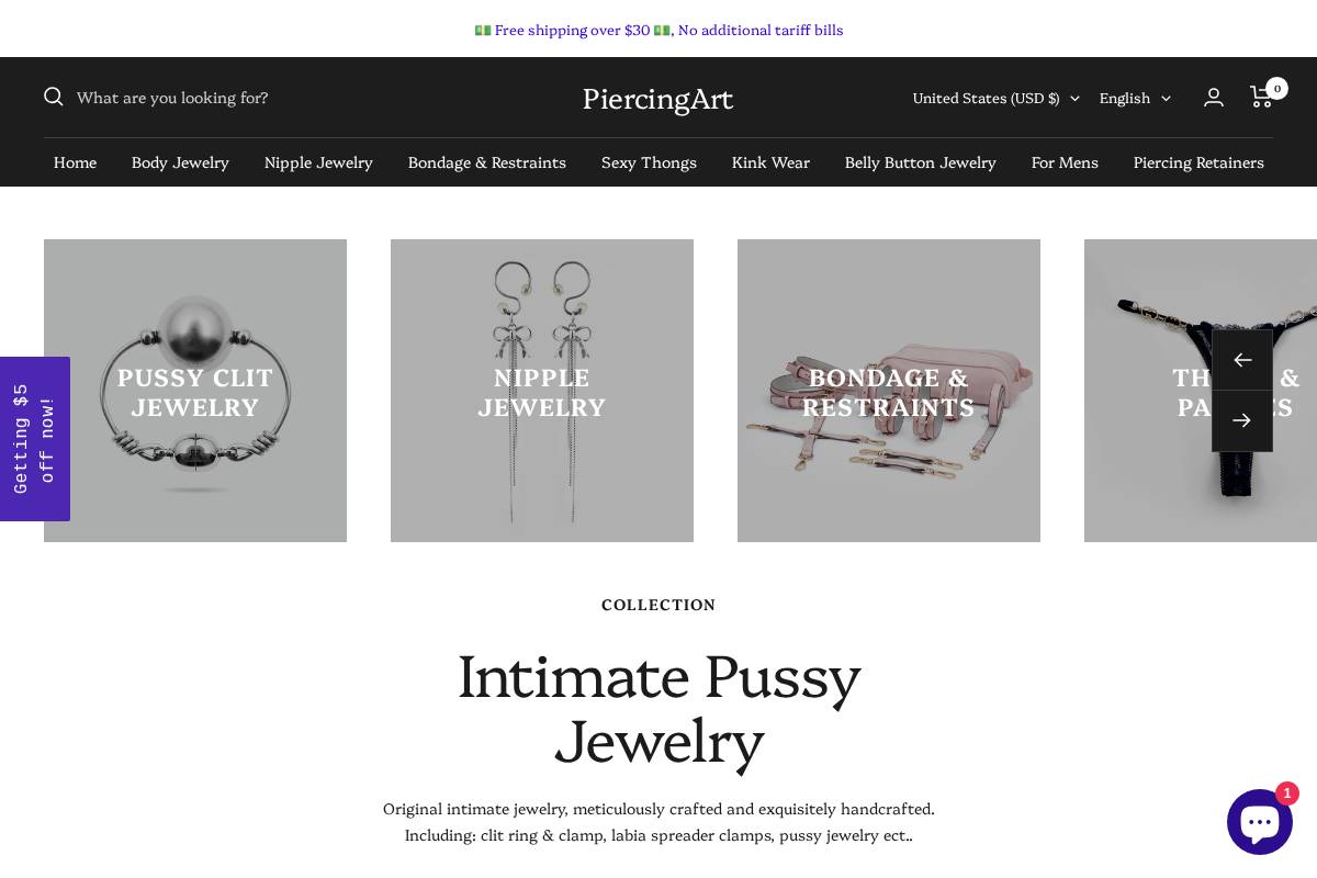 evpiercingart.com homepage screenshot