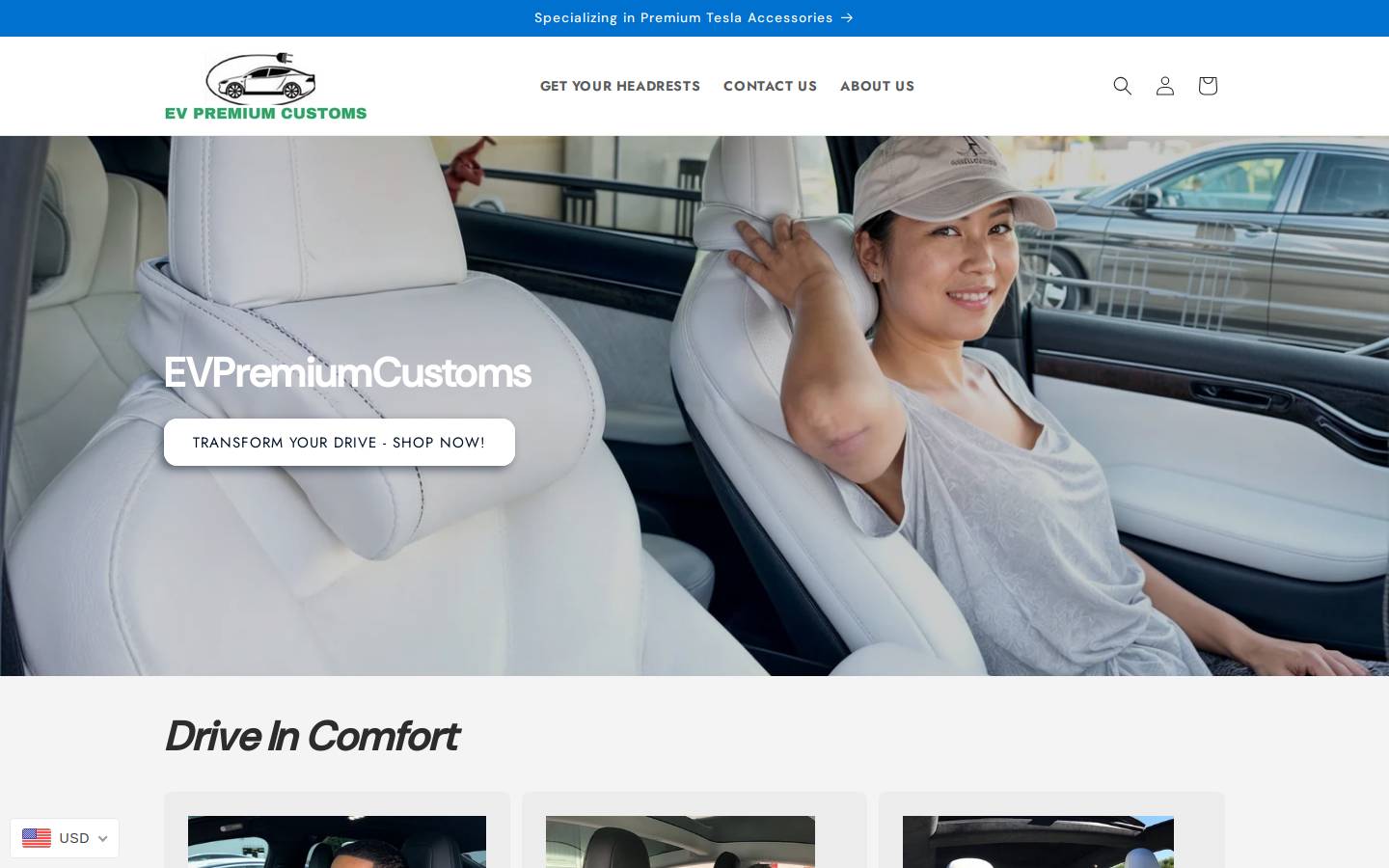 evpremiumcustoms.com homepage screenshot