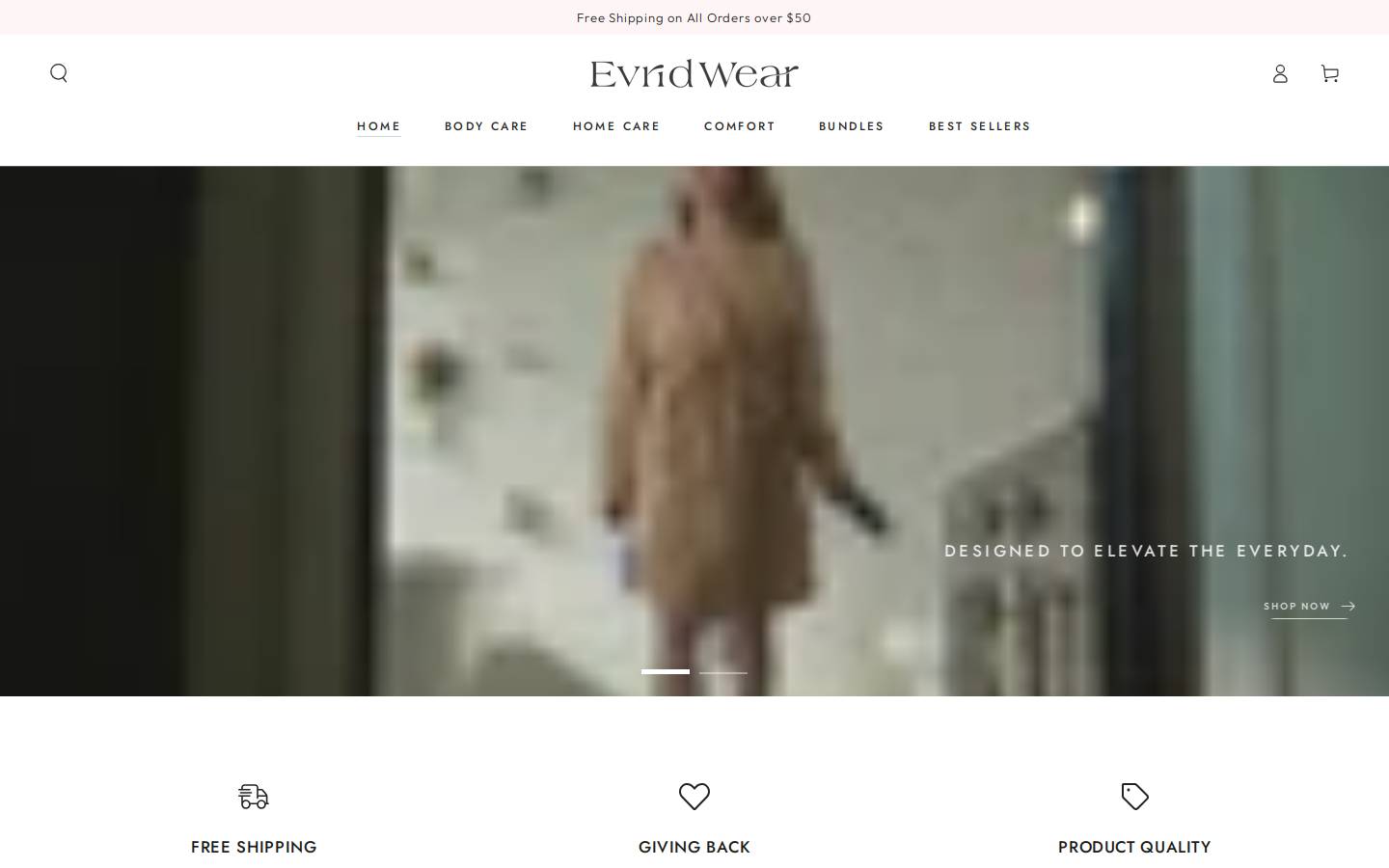 evridwearus.com homepage screenshot