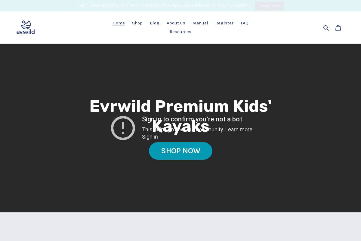 Evrwild homepage screenshot