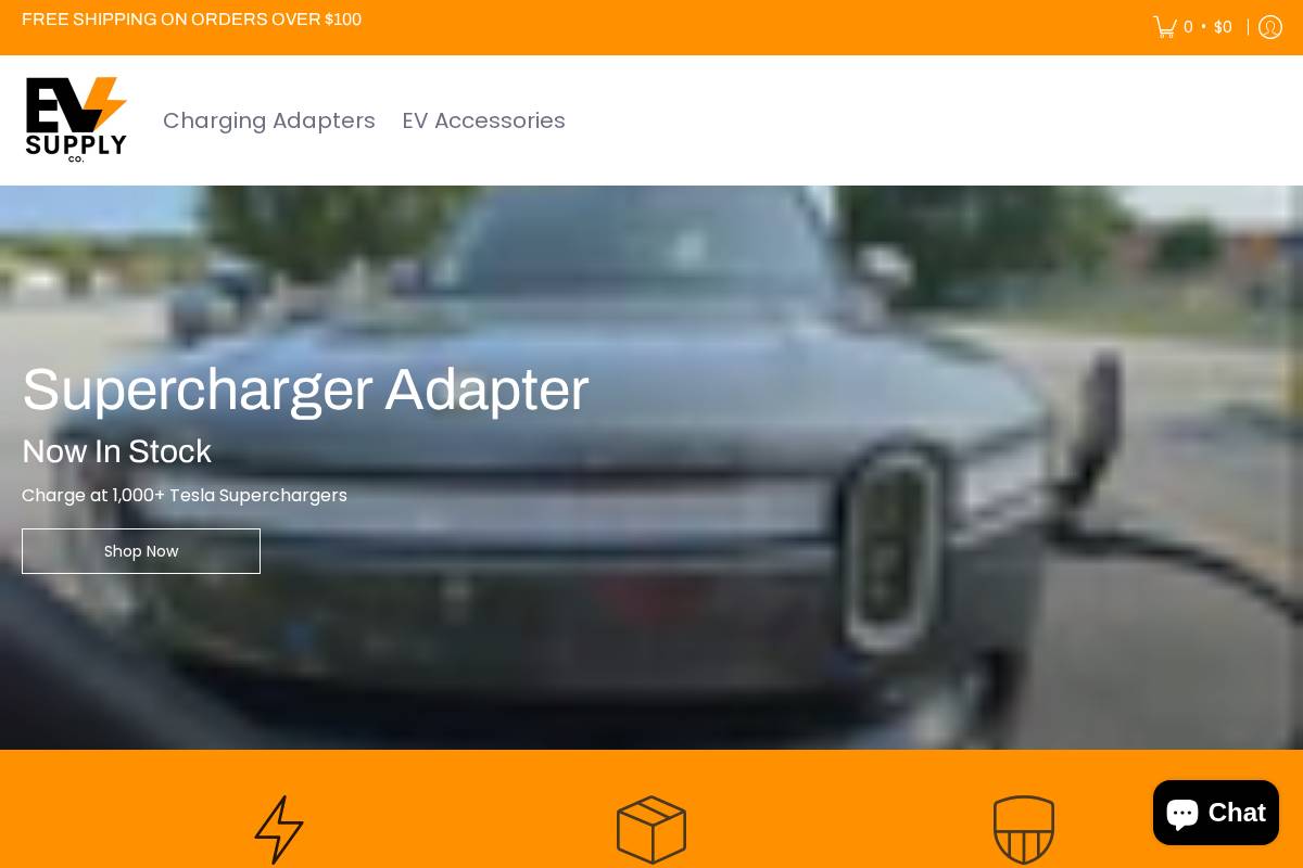 EV Supply Co homepage screenshot
