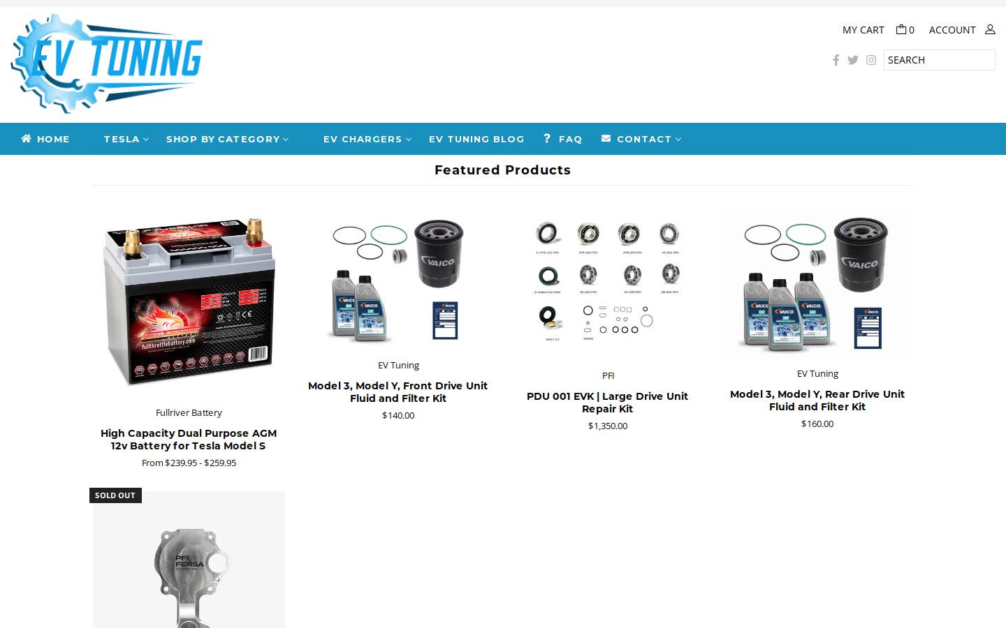 Evtuning homepage screenshot