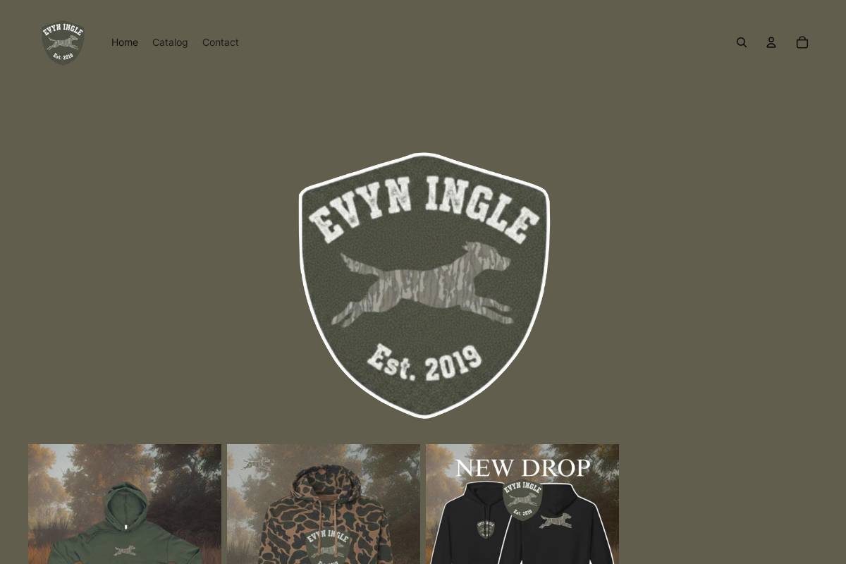 evyninglemerch.com homepage screenshot