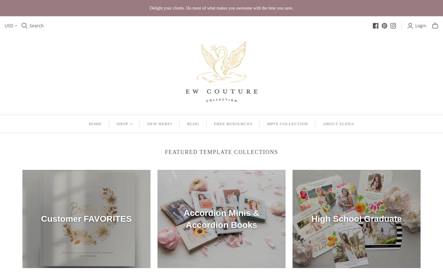 ewcouture.com homepage screenshot